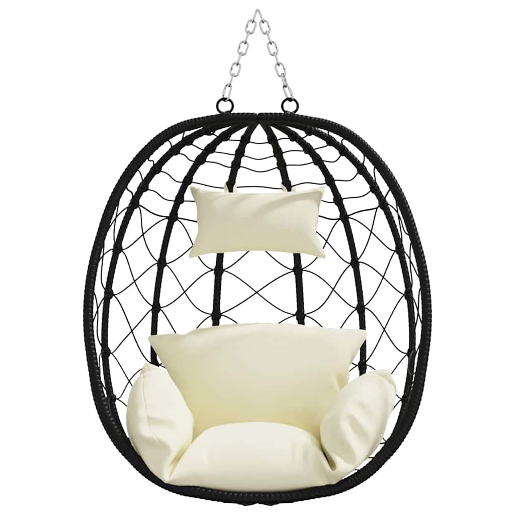 Hangende ei-stoel Crèmewit 91,5 x 54,5 x 107 cm poly rattan is nu te koop bij PeponiXL, paradijselijk wonen!