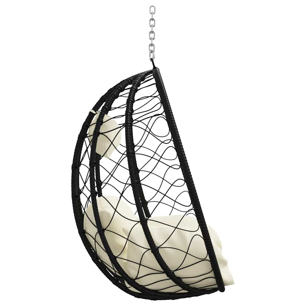 Hangende ei-stoel Crèmewit 91,5 x 54,5 x 107 cm poly rattan is nu te koop bij PeponiXL, paradijselijk wonen!