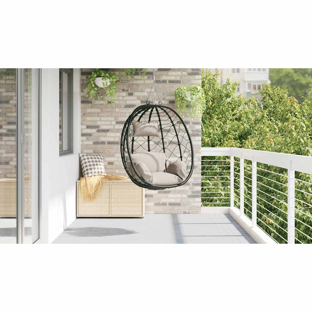 Hangende ei-stoel Taupe 91,5 x 54,5 x 107 cm poly rattan is nu te koop bij PeponiXL, paradijselijk wonen!