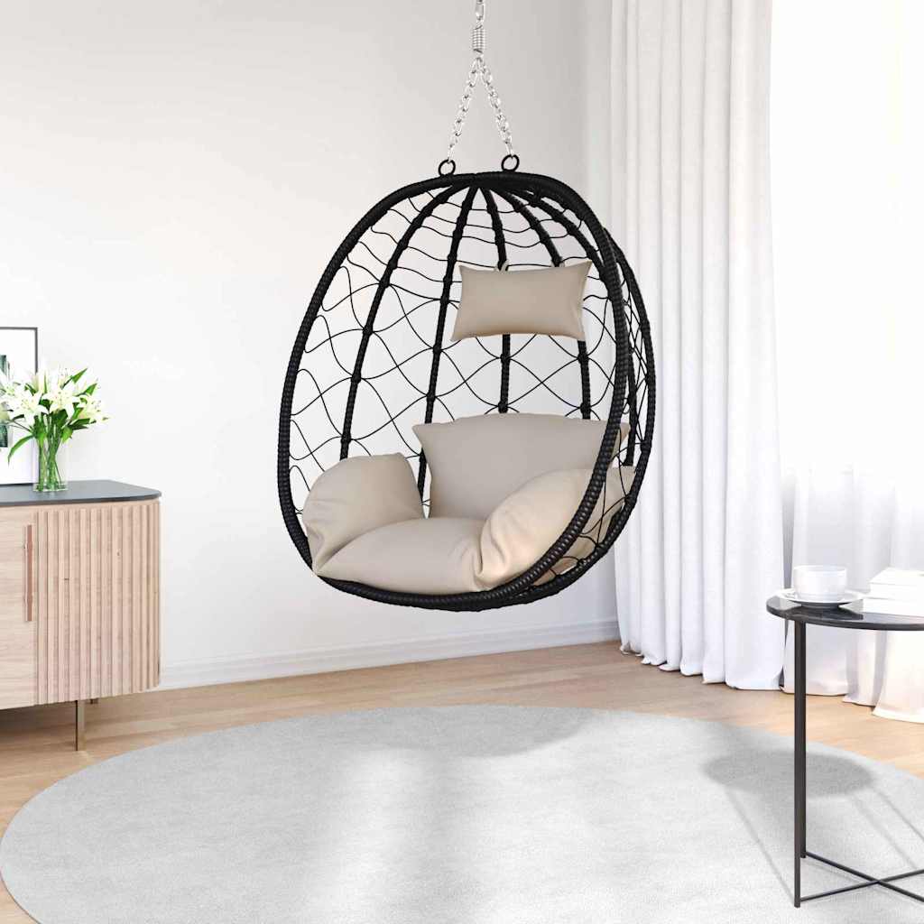 Hangende ei-stoel Taupe 91,5 x 54,5 x 107 cm poly rattan is nu te koop bij PeponiXL, paradijselijk wonen!