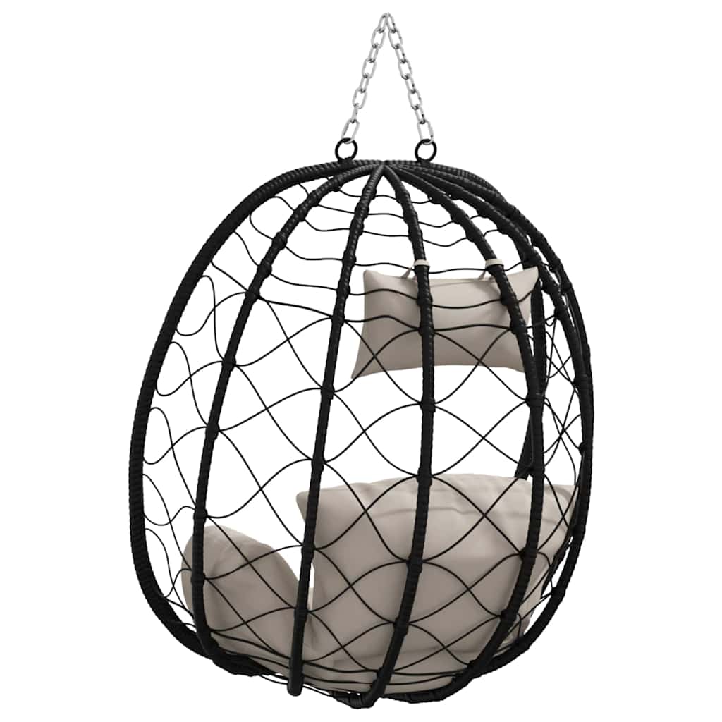 Hangende ei-stoel Taupe 91,5 x 54,5 x 107 cm poly rattan is nu te koop bij PeponiXL, paradijselijk wonen!