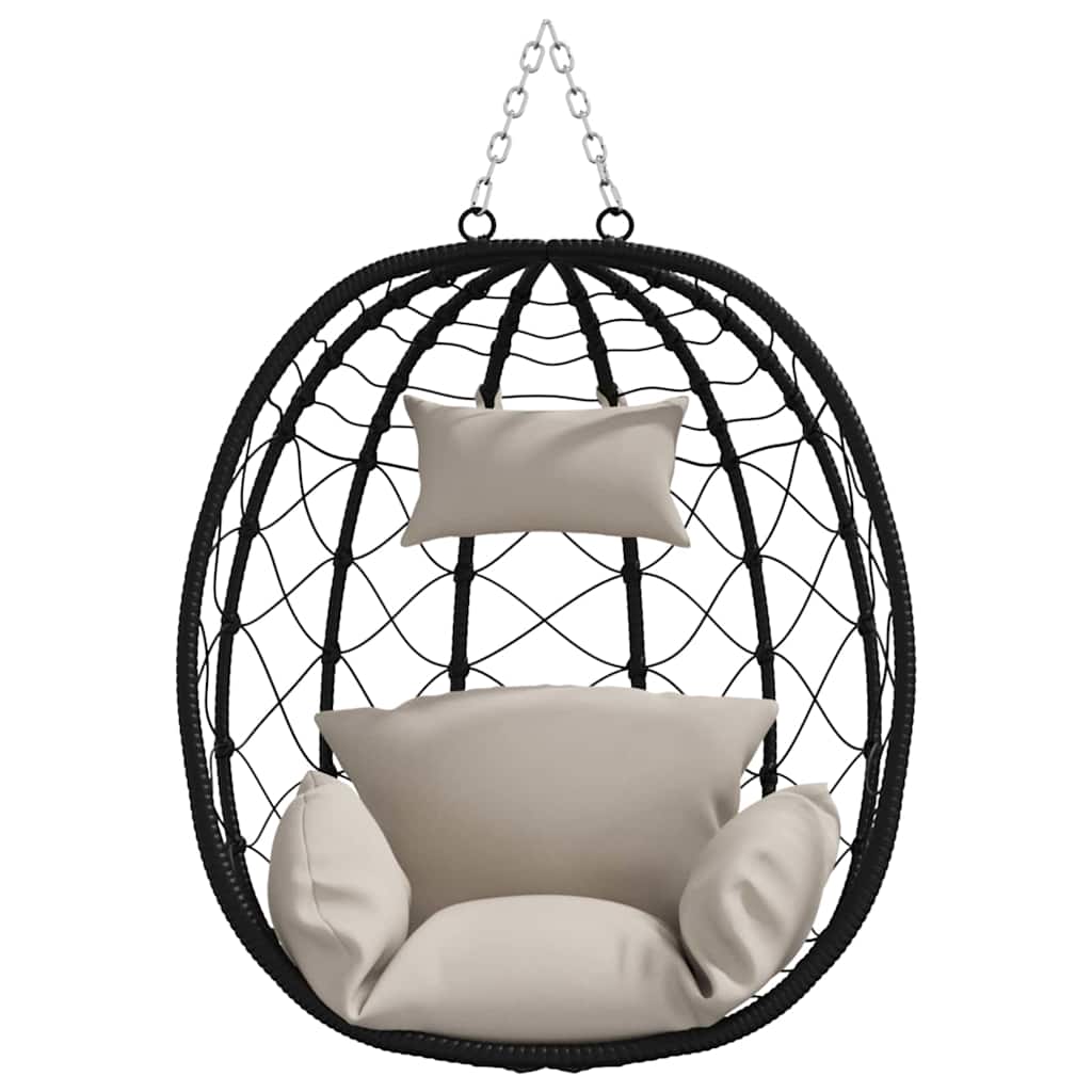 Hangende ei-stoel Taupe 91,5 x 54,5 x 107 cm poly rattan is nu te koop bij PeponiXL, paradijselijk wonen!