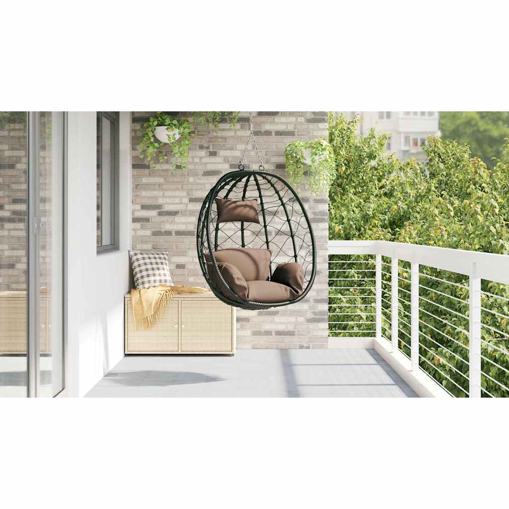 Hangende ei-stoel Koffiebruin 91,5 x 54,5 x 107 cm poly rattan is nu te koop bij PeponiXL, paradijselijk wonen!