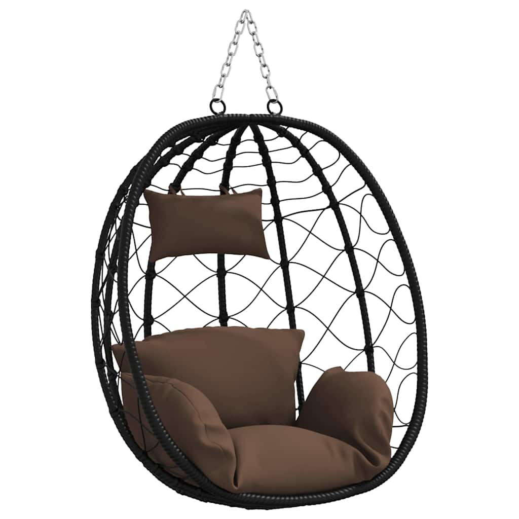 Hangende ei-stoel Koffiebruin 91,5 x 54,5 x 107 cm poly rattan is nu te koop bij PeponiXL, paradijselijk wonen!