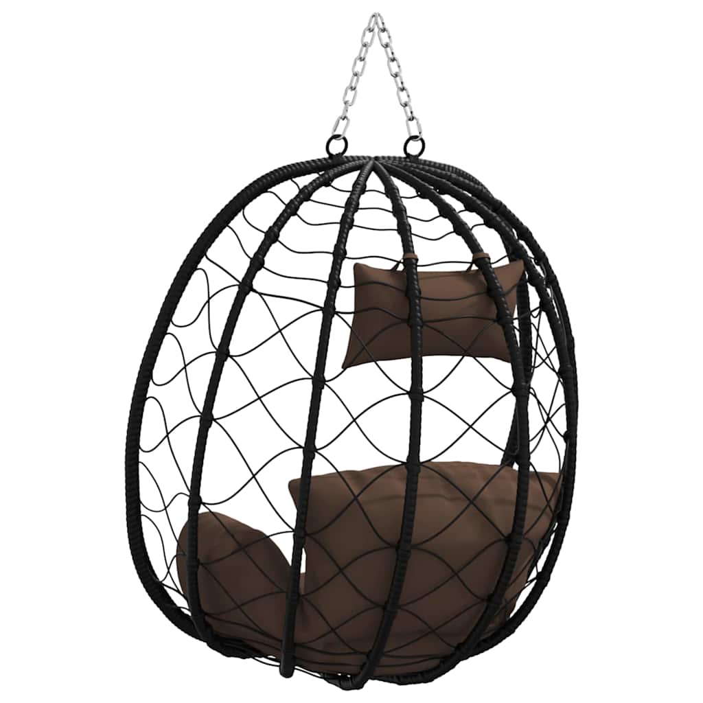 Hangende ei-stoel Koffiebruin 91,5 x 54,5 x 107 cm poly rattan is nu te koop bij PeponiXL, paradijselijk wonen!