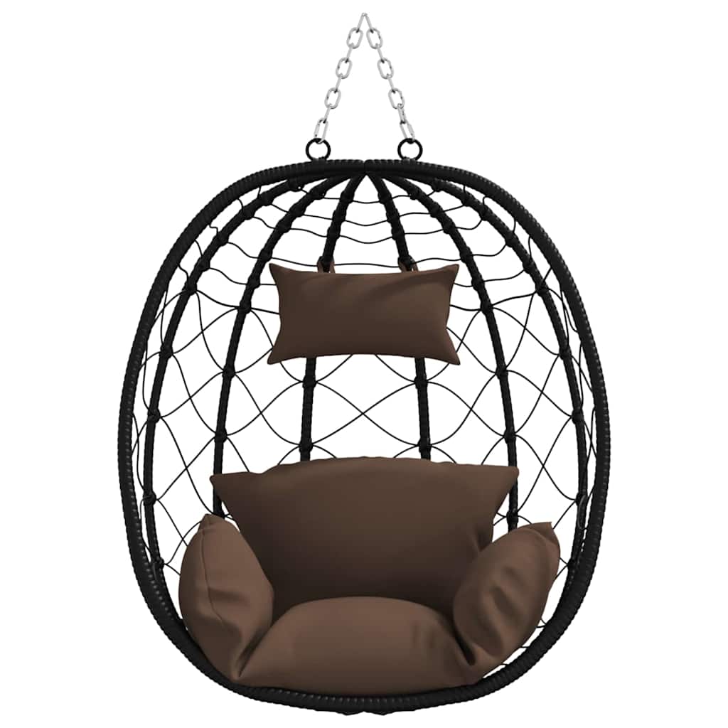 Hangende ei-stoel Koffiebruin 91,5 x 54,5 x 107 cm poly rattan is nu te koop bij PeponiXL, paradijselijk wonen!