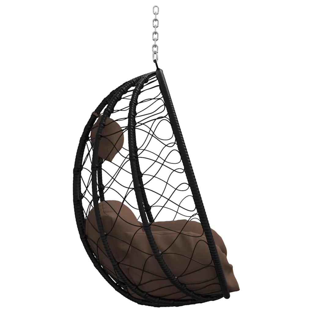 Hangende ei-stoel Koffiebruin 91,5 x 54,5 x 107 cm poly rattan is nu te koop bij PeponiXL, paradijselijk wonen!