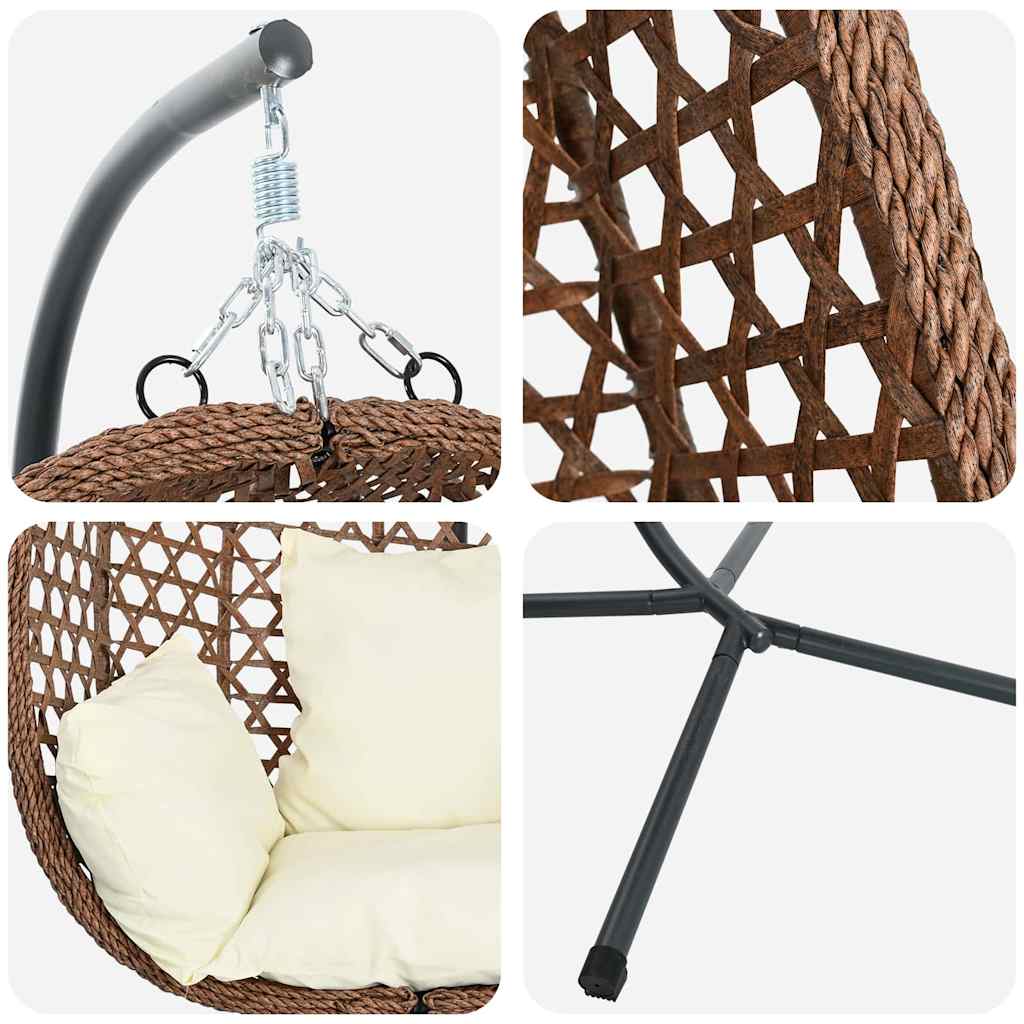 Hangende ei-stoel Licht crème 104 x 100 x 191 cm poly rattan is nu te koop bij PeponiXL, paradijselijk wonen!