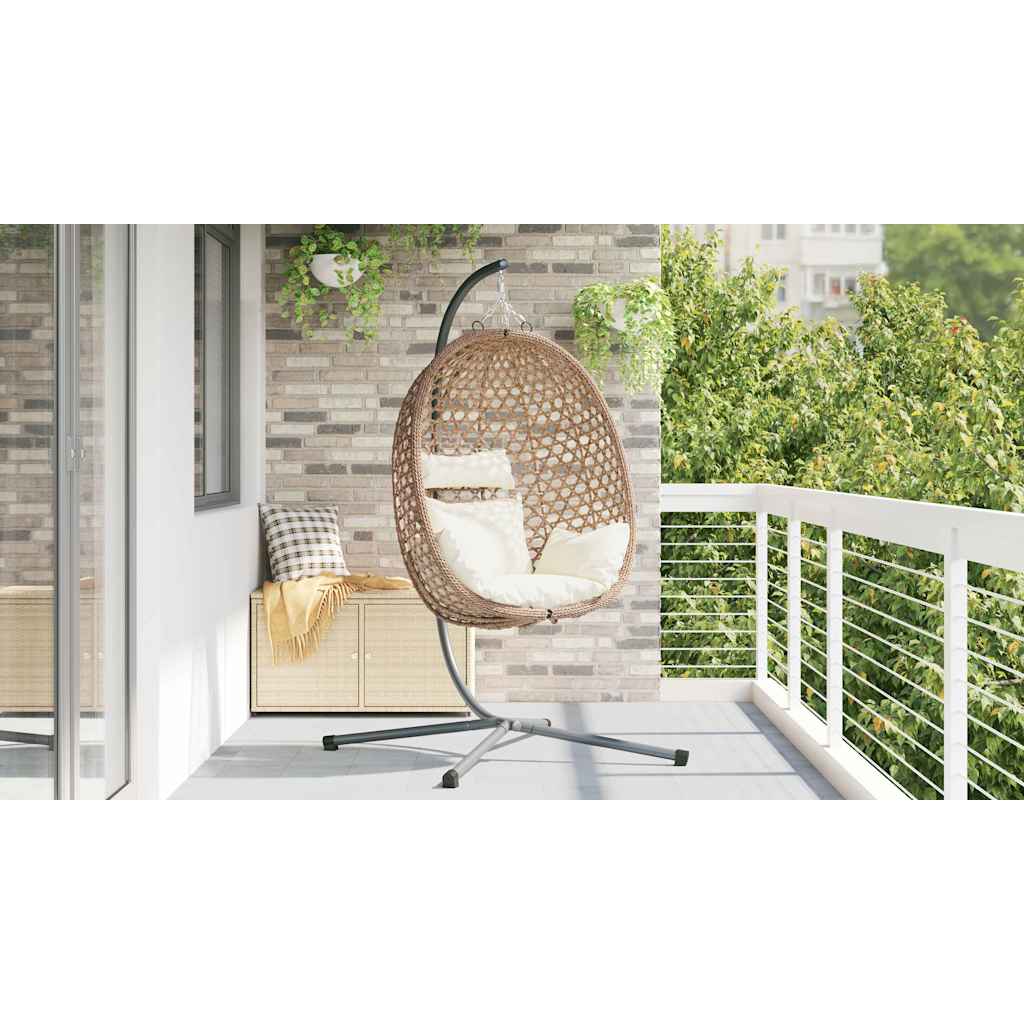 Hangende ei-stoel Licht crème 104 x 100 x 191 cm poly rattan is nu te koop bij PeponiXL, paradijselijk wonen!