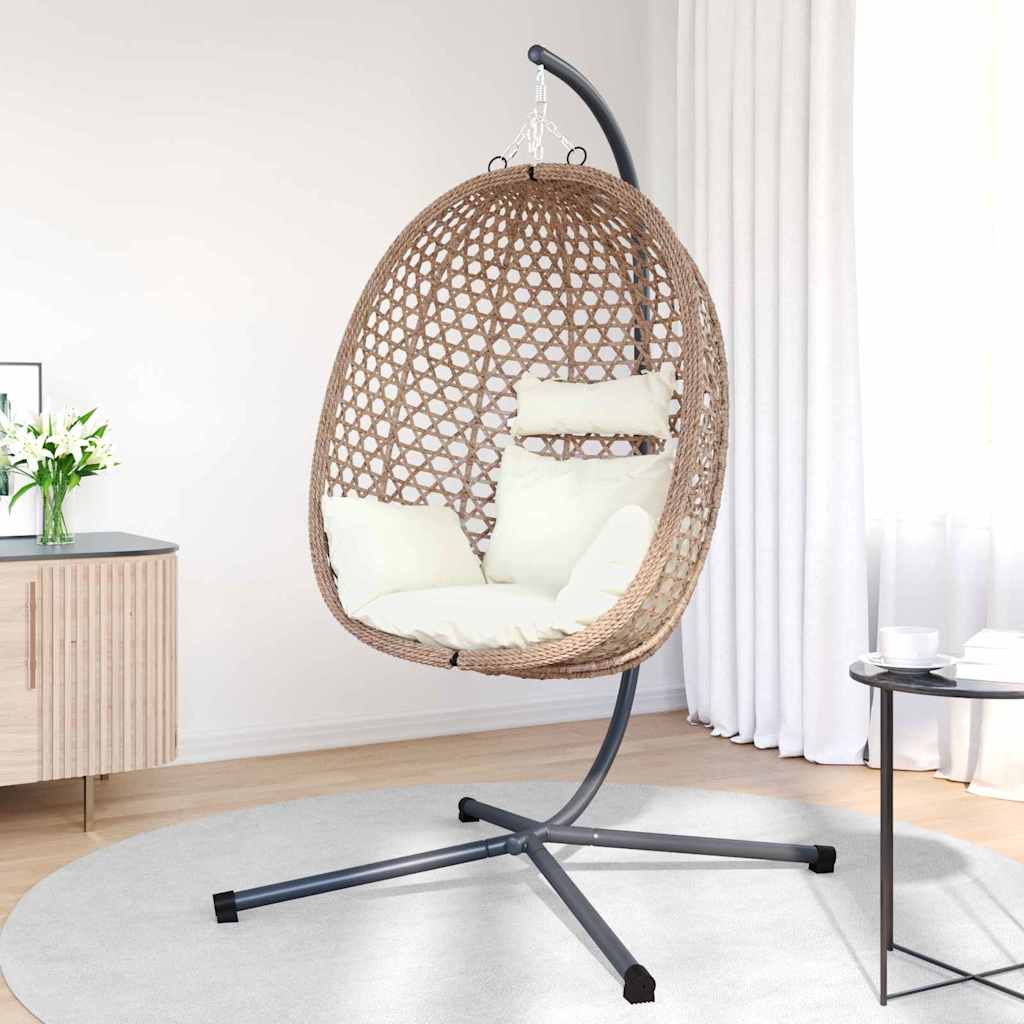 Hangende ei-stoel Licht crème 104 x 100 x 191 cm poly rattan is nu te koop bij PeponiXL, paradijselijk wonen!