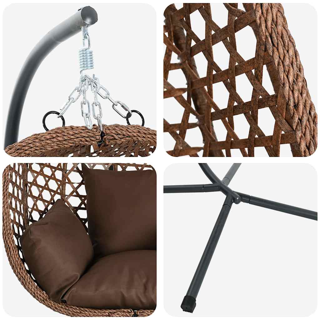 Hangende ei-stoel Koffiebruin 104 x 100 x 191 cm poly rattan is nu te koop bij PeponiXL, paradijselijk wonen!