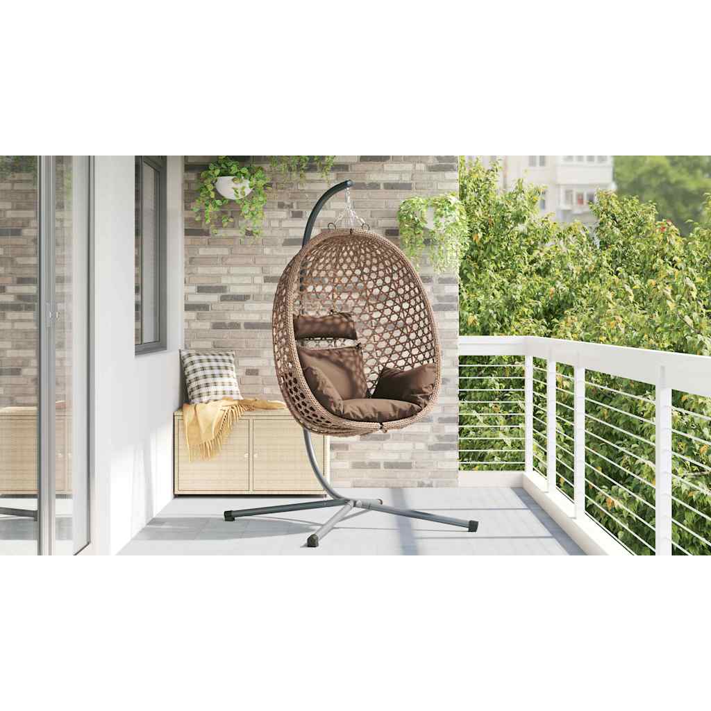 Hangende ei-stoel Koffiebruin 104 x 100 x 191 cm poly rattan is nu te koop bij PeponiXL, paradijselijk wonen!