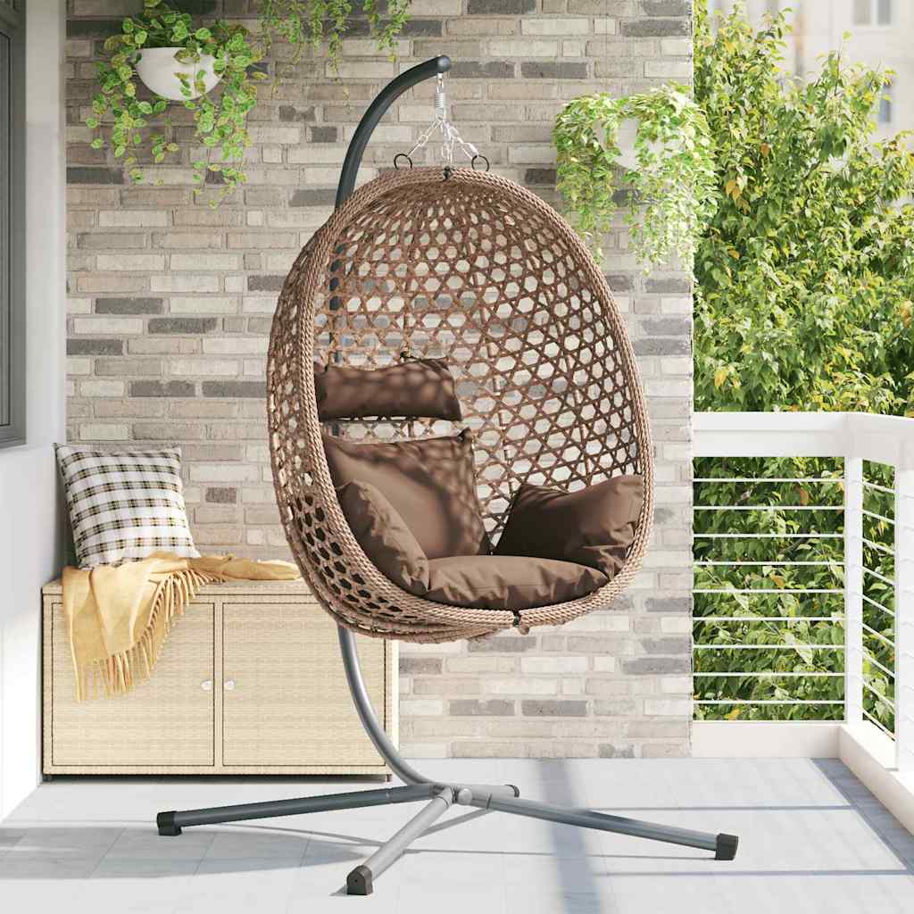 Hangende ei-stoel Koffiebruin 104 x 100 x 191 cm poly rattan is nu te koop bij PeponiXL, paradijselijk wonen!