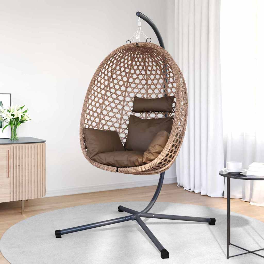 Hangende ei-stoel Koffiebruin 104 x 100 x 191 cm poly rattan is nu te koop bij PeponiXL, paradijselijk wonen!