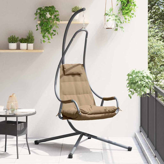 Hangende ei-stoel Taupe 94 x 107 x 196.5 cm Staal is nu te koop bij PeponiXL, paradijselijk wonen!