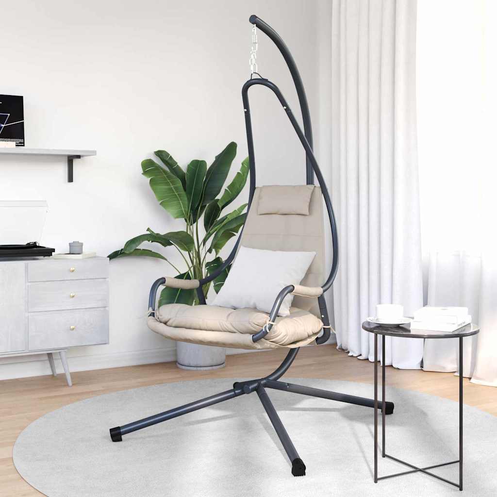 Hangende ei-stoel Taupe 94 x 107 x 196,5 cm Staal is nu te koop bij PeponiXL, paradijselijk wonen!