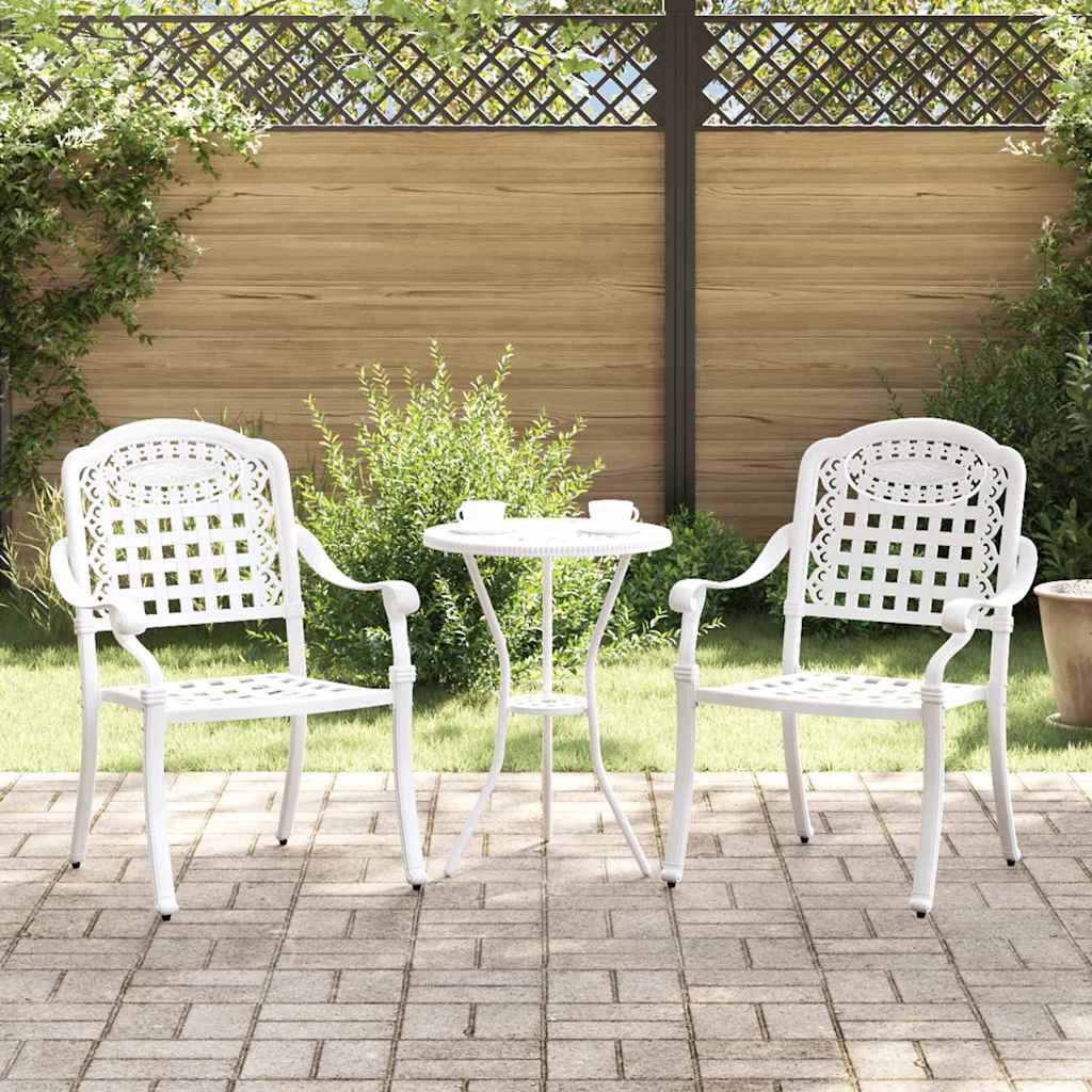 Tuinstoel 2 pcs Wit 55 x 56,5 x 91cm Aluminium is nu te koop bij PeponiXL, paradijselijk wonen!