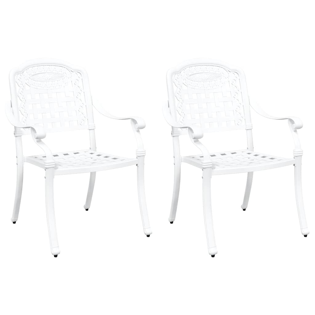 Tuinstoel 2 pcs Wit 55 x 56,5 x 91cm Aluminium is nu te koop bij PeponiXL, paradijselijk wonen!