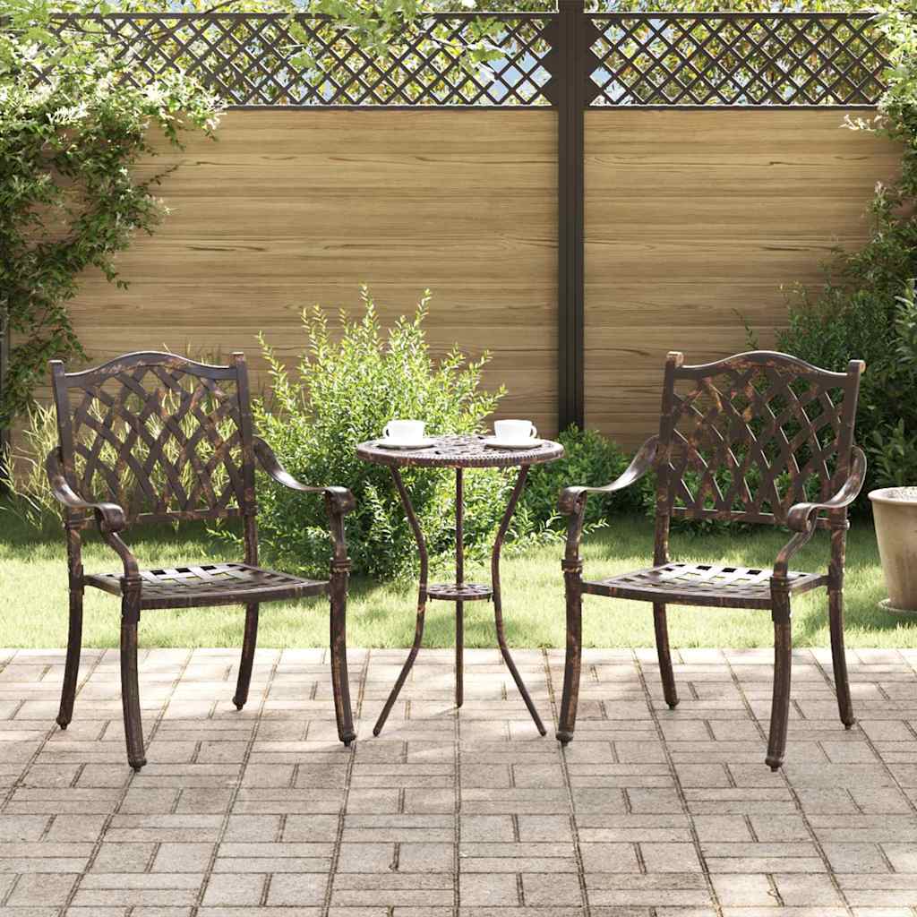 Tuinstoel 2 pcs Brons 56 x 55 x 92.5cm Aluminium is nu te koop bij PeponiXL, paradijselijk wonen!