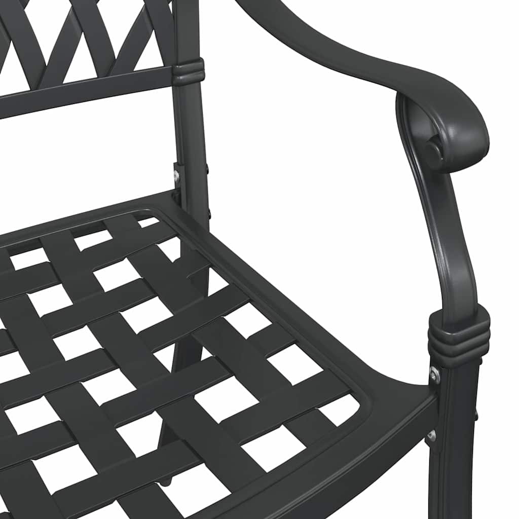 Tuinstoel 2 pcs Zwart 56 x 55 x 92.5cm Aluminium is nu te koop bij PeponiXL, paradijselijk wonen!