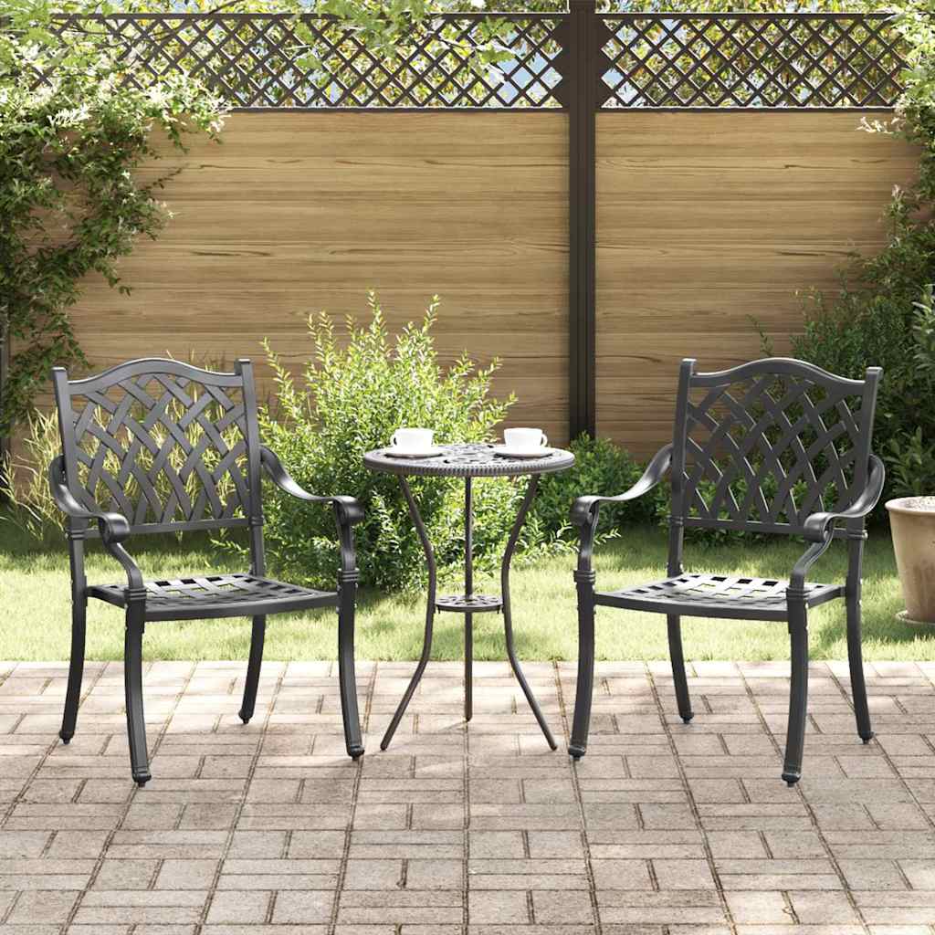 Tuinstoel 2 pcs Zwart 56 x 55 x 92.5cm Aluminium is nu te koop bij PeponiXL, paradijselijk wonen!