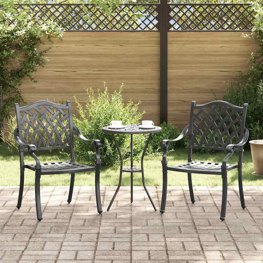 Tuinstoel 2 pcs Zwart 56 x 55 x 92.5cm Aluminium is nu te koop bij PeponiXL, paradijselijk wonen!