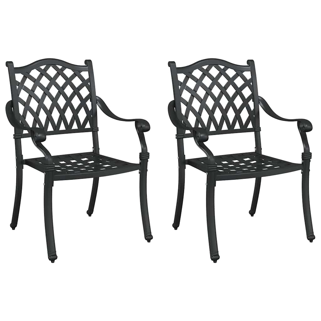 Tuinstoel 2 pcs Zwart 56 x 55 x 92.5cm Aluminium is nu te koop bij PeponiXL, paradijselijk wonen!