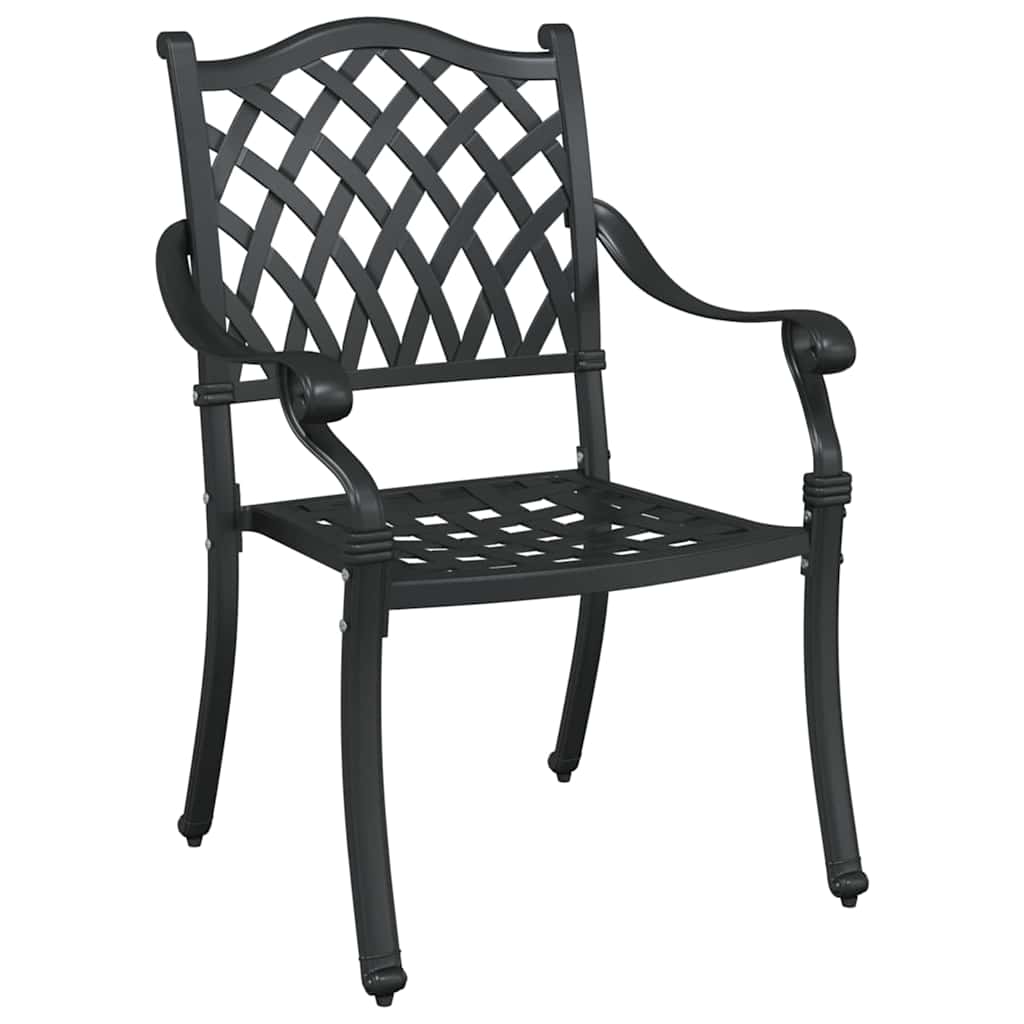 Tuinstoel 2 pcs Zwart 56 x 55 x 92.5cm Aluminium is nu te koop bij PeponiXL, paradijselijk wonen!