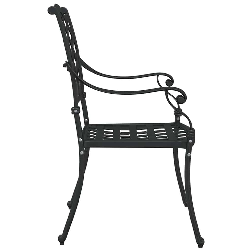 Tuinstoel 2 pcs Zwart 56 x 55 x 92.5cm Aluminium is nu te koop bij PeponiXL, paradijselijk wonen!