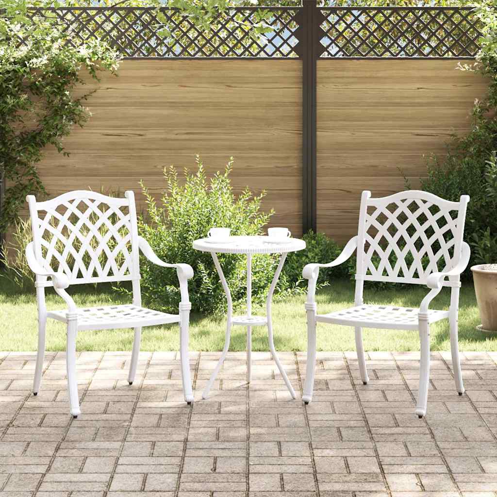 Tuinstoel 2 pcs Wit 56 x 55 x 92.5cm Aluminium is nu te koop bij PeponiXL, paradijselijk wonen!