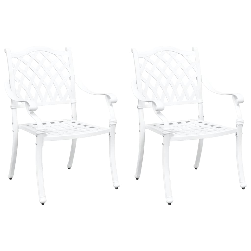 Tuinstoel 2 pcs Wit 56 x 55 x 92.5cm Aluminium is nu te koop bij PeponiXL, paradijselijk wonen!