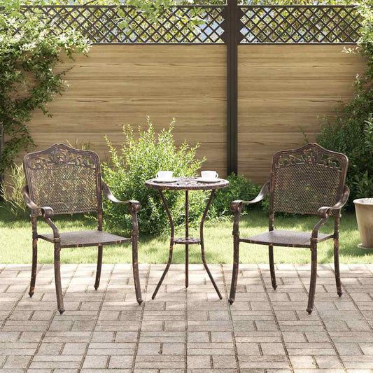 Tuinstoel 2 pcs Brons 55 x 55 x 92,5cm Aluminium is nu te koop bij PeponiXL, paradijselijk wonen!