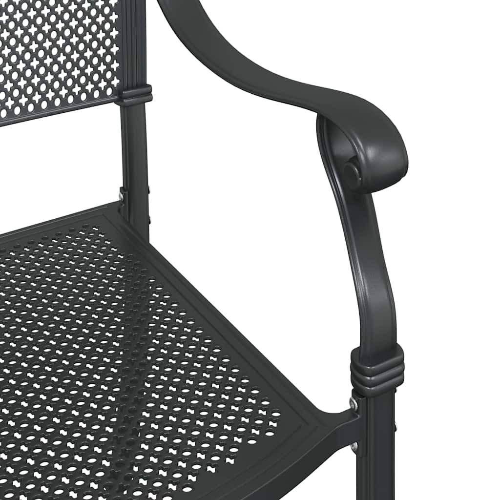 Tuinstoel 2 pcs Zwart 55 x 55 x 92,5cm Aluminium is nu te koop bij PeponiXL, paradijselijk wonen!