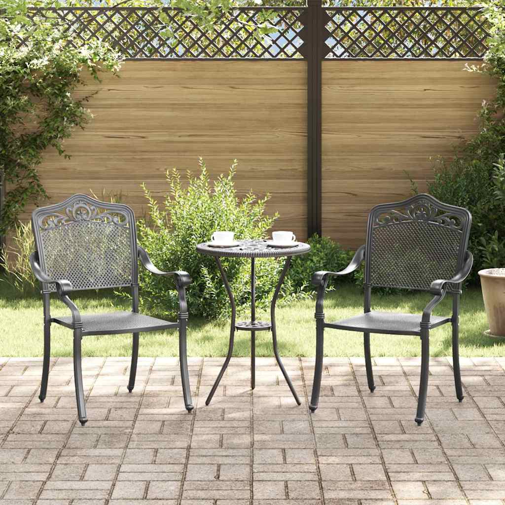 Tuinstoel 2 pcs Zwart 55 x 55 x 92,5cm Aluminium is nu te koop bij PeponiXL, paradijselijk wonen!