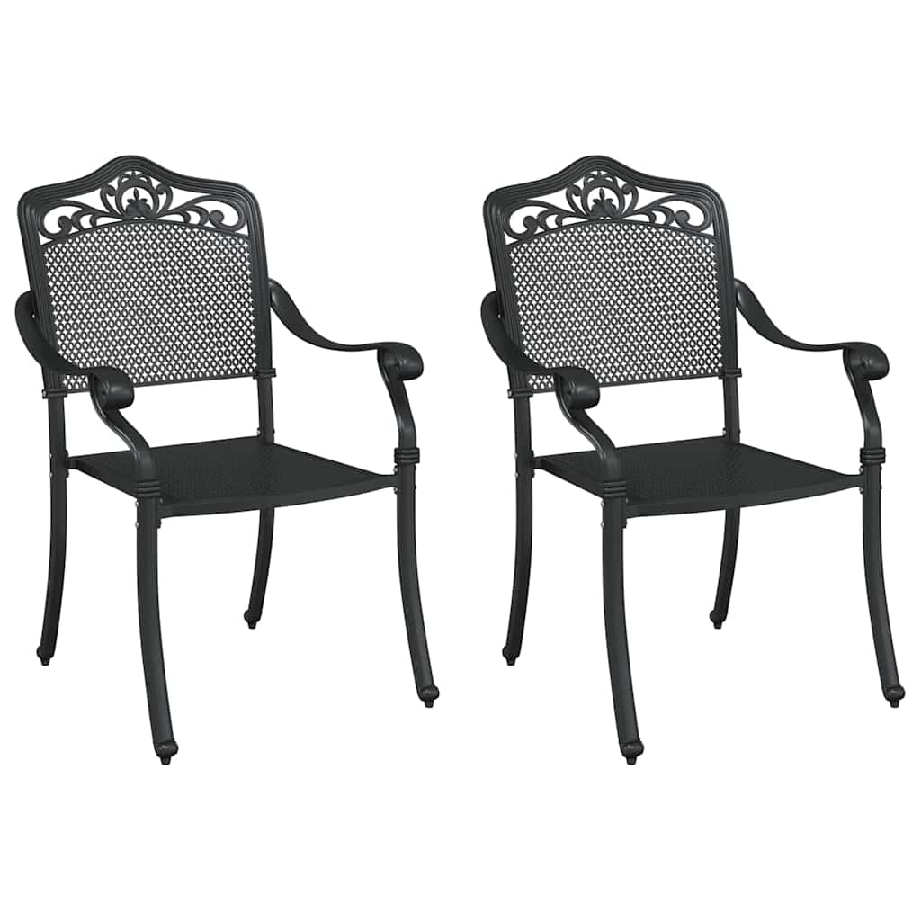 Tuinstoel 2 pcs Zwart 55 x 55 x 92,5cm Aluminium is nu te koop bij PeponiXL, paradijselijk wonen!
