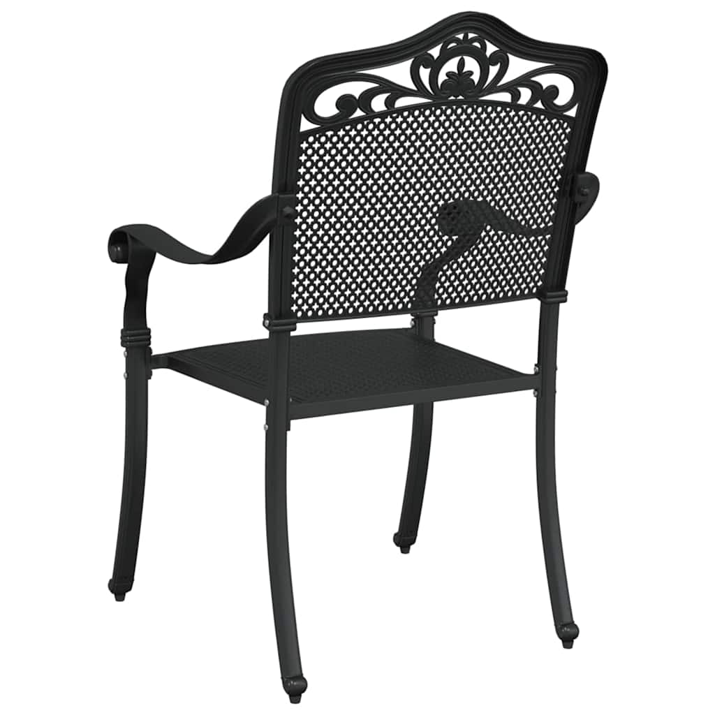 Tuinstoel 2 pcs Zwart 55 x 55 x 92,5cm Aluminium is nu te koop bij PeponiXL, paradijselijk wonen!