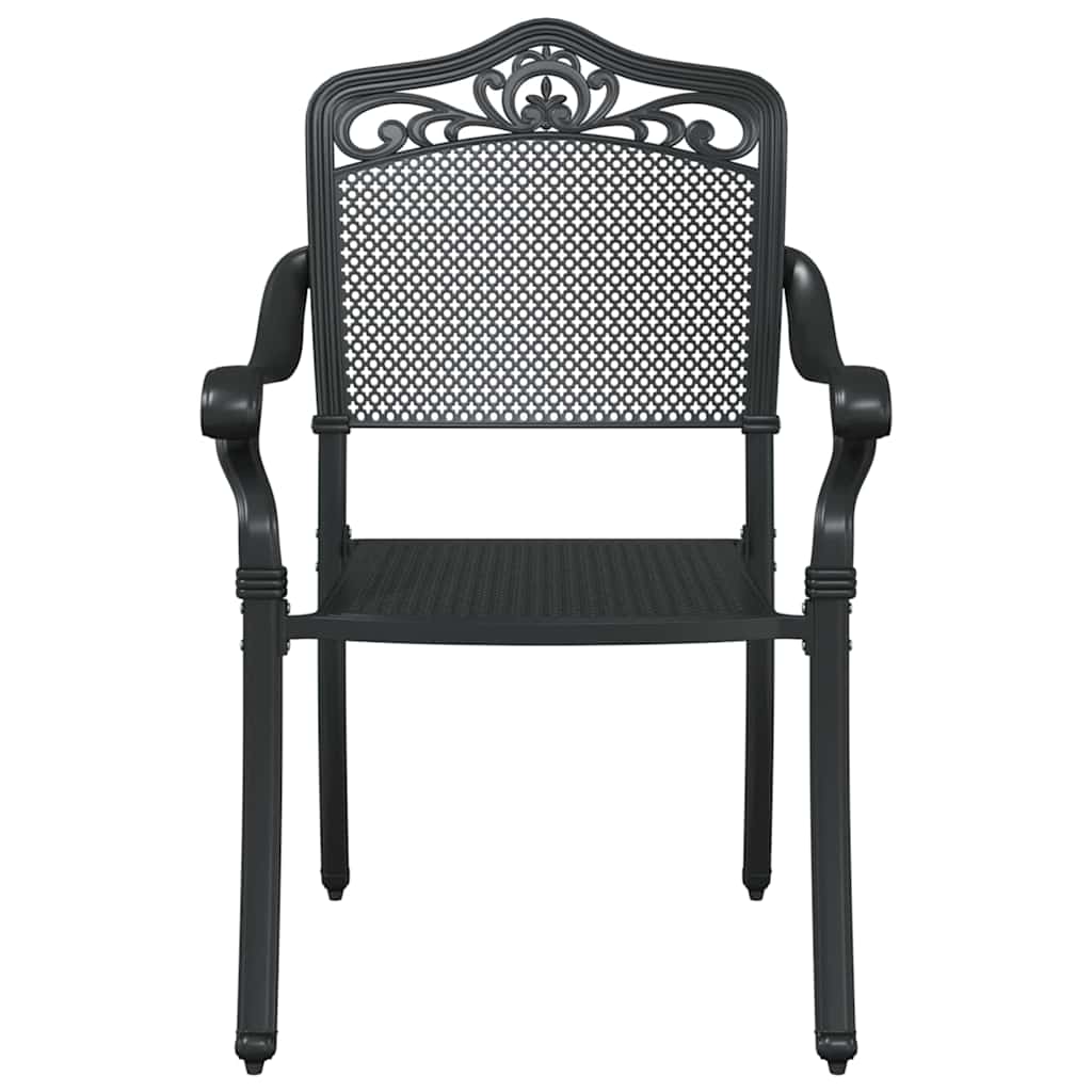 Tuinstoel 2 pcs Zwart 55 x 55 x 92,5cm Aluminium is nu te koop bij PeponiXL, paradijselijk wonen!