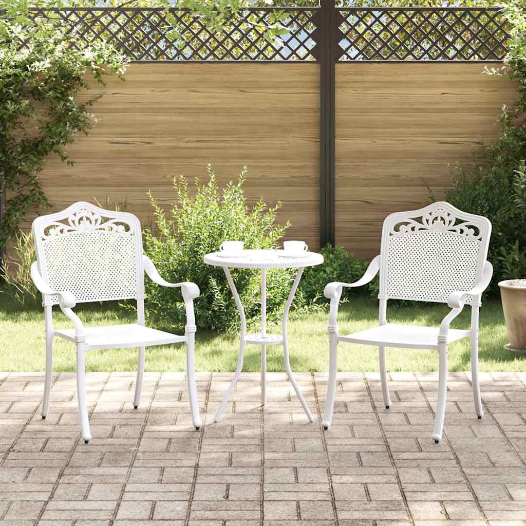 Tuinstoel 2 pcs Wit 55 x 55 x 92,5cm Aluminium is nu te koop bij PeponiXL, paradijselijk wonen!