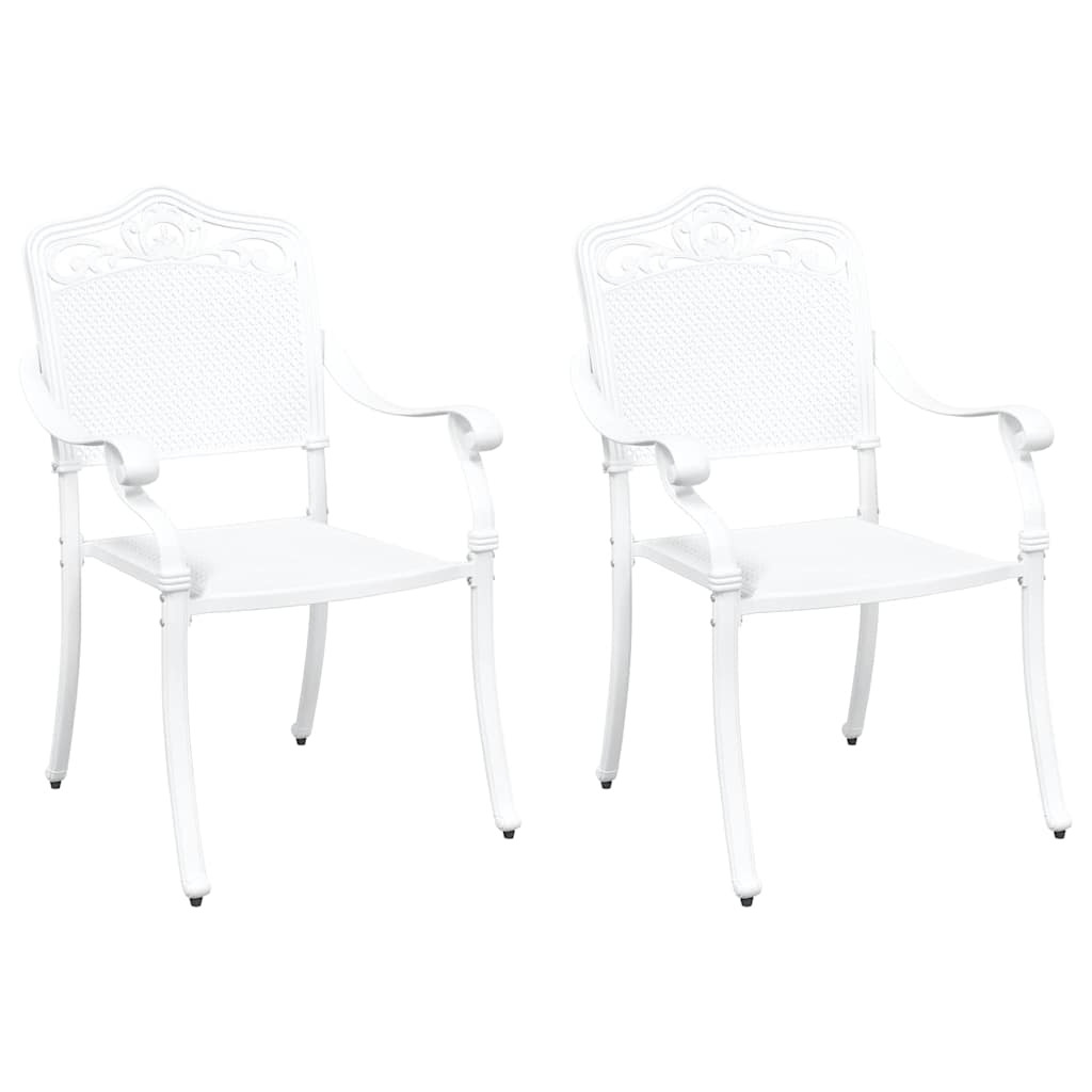 Tuinstoel 2 pcs Wit 55 x 55 x 92,5cm Aluminium is nu te koop bij PeponiXL, paradijselijk wonen!