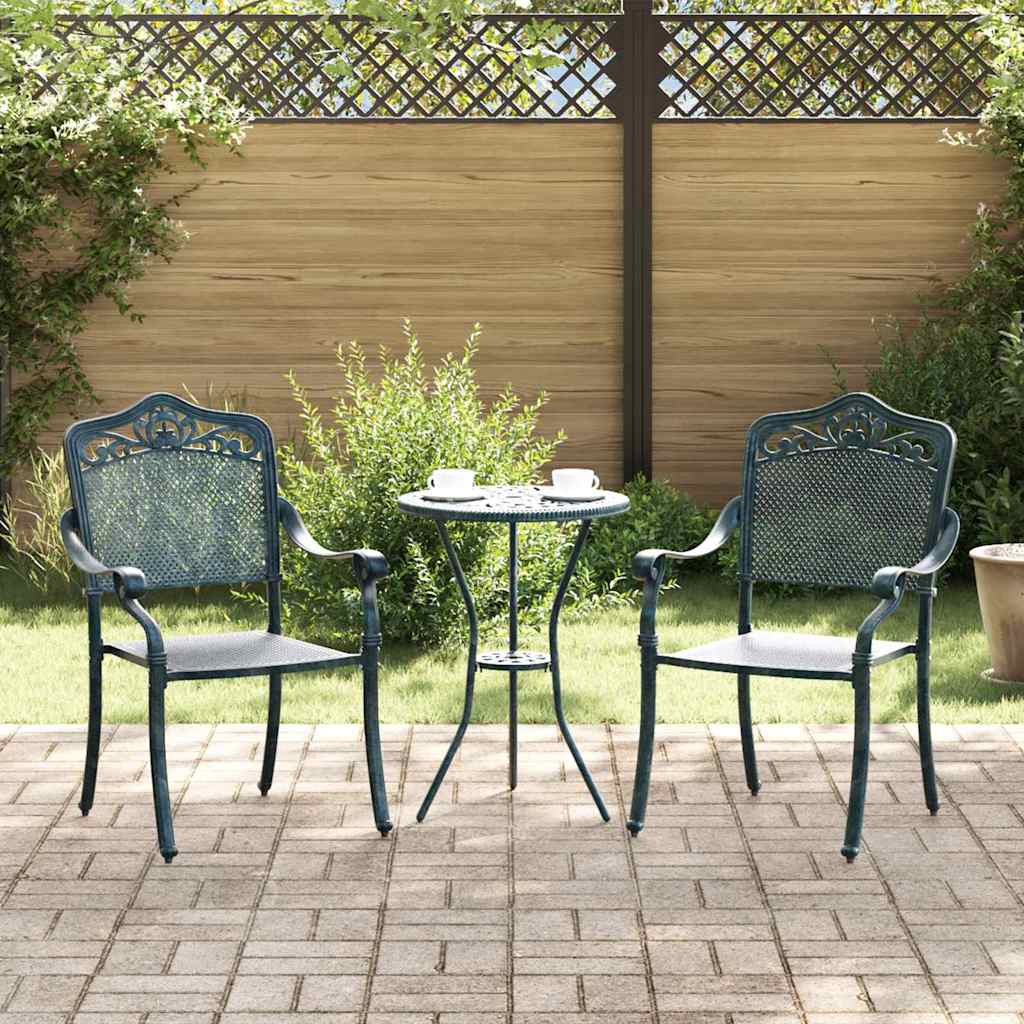 Tuinstoel 2 pcs Groen 64 x 62 x 93cm Aluminium is nu te koop bij PeponiXL, paradijselijk wonen!