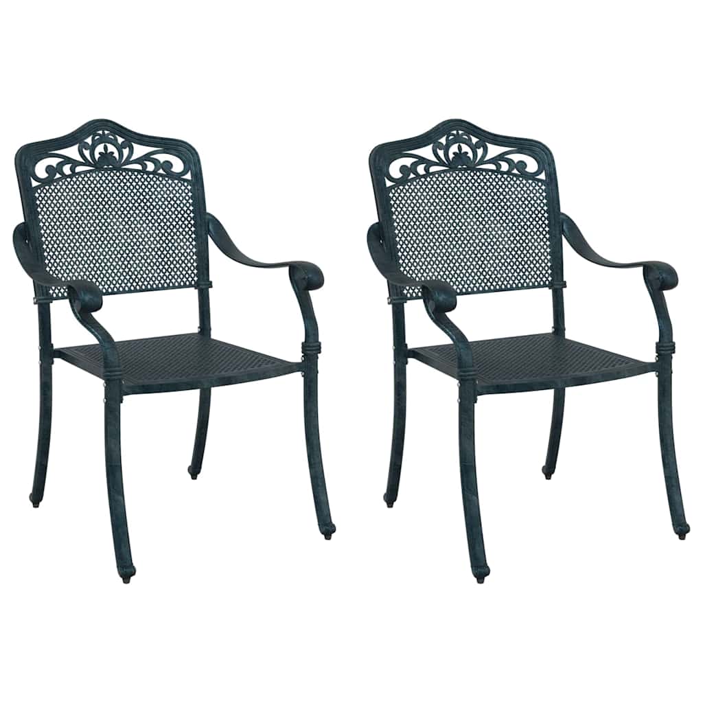 Tuinstoel 2 pcs Groen 64 x 62 x 93cm Aluminium is nu te koop bij PeponiXL, paradijselijk wonen!
