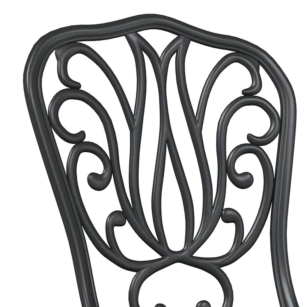 Tuin Bistro Set 3 pcs Zwart Aluminium is nu te koop bij PeponiXL, paradijselijk wonen!