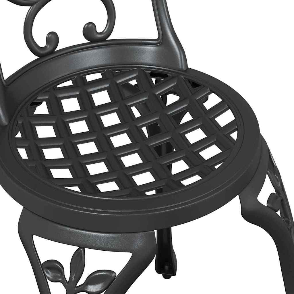 Tuin Bistro Set 3 pcs Zwart Aluminium is nu te koop bij PeponiXL, paradijselijk wonen!