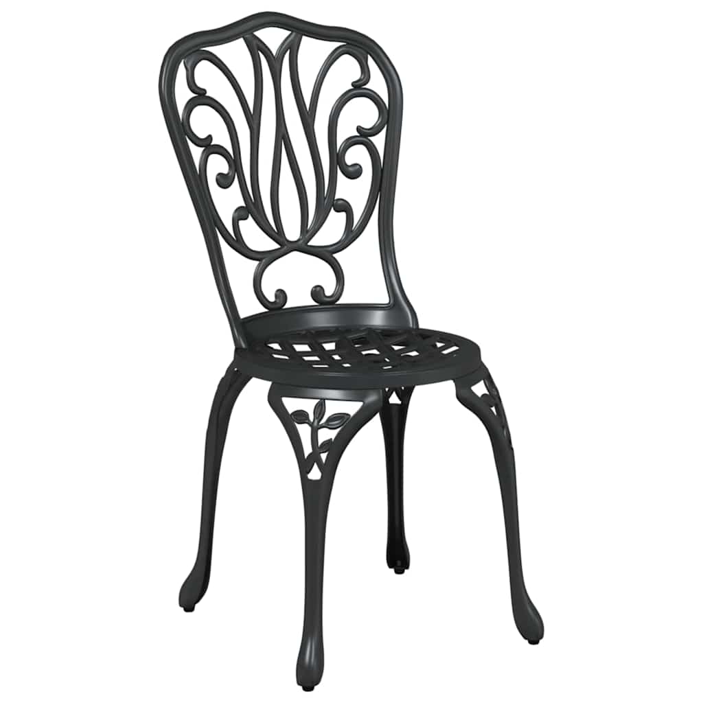 Tuin Bistro Set 3 pcs Zwart Aluminium is nu te koop bij PeponiXL, paradijselijk wonen!