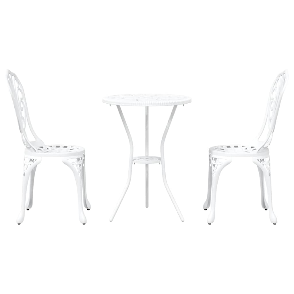 Tuin Bistro Set 3 pcs Wit Aluminium is nu te koop bij PeponiXL, paradijselijk wonen!