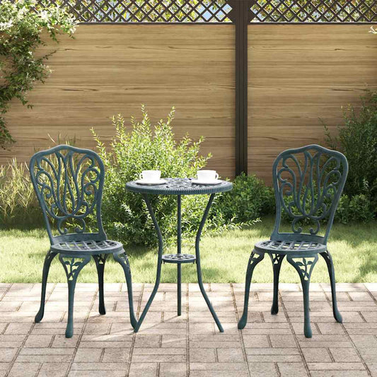 Tuin Bistro Set 3 pcs Groen Aluminium is nu te koop bij PeponiXL, paradijselijk wonen!