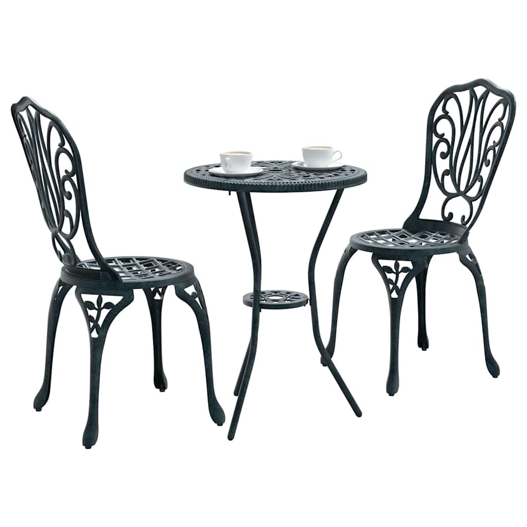 Tuin Bistro Set 3 pcs Groen Aluminium is nu te koop bij PeponiXL, paradijselijk wonen!