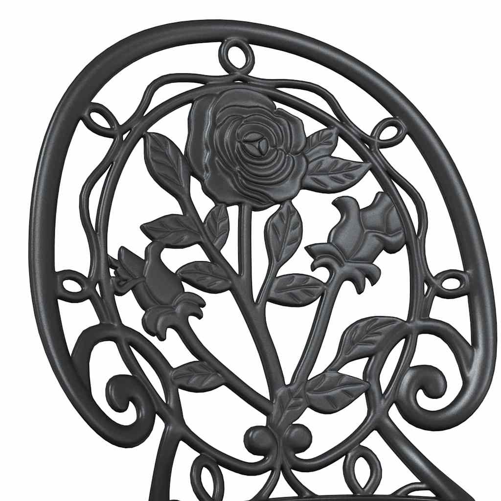 Tuin Bistro Set 3 pcs Zwart Aluminium is nu te koop bij PeponiXL, paradijselijk wonen!