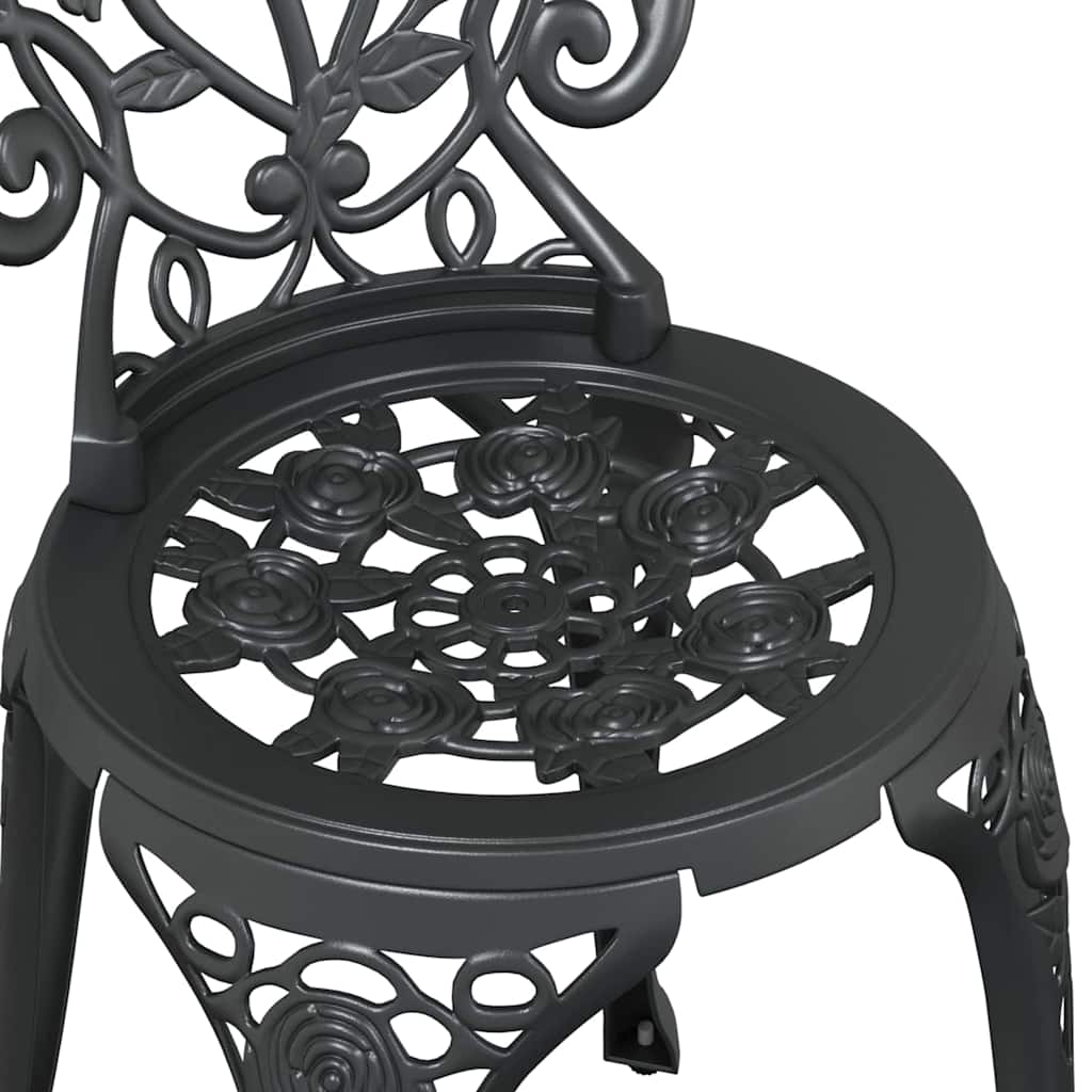 Tuin Bistro Set 3 pcs Zwart Aluminium is nu te koop bij PeponiXL, paradijselijk wonen!
