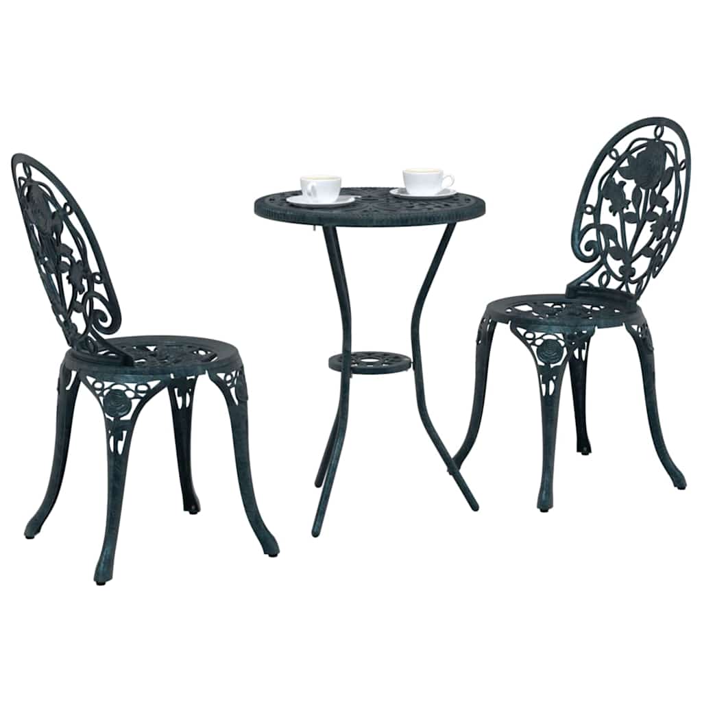 Tuin Bistro Set 3 pcs Groen Aluminium is nu te koop bij PeponiXL, paradijselijk wonen!
